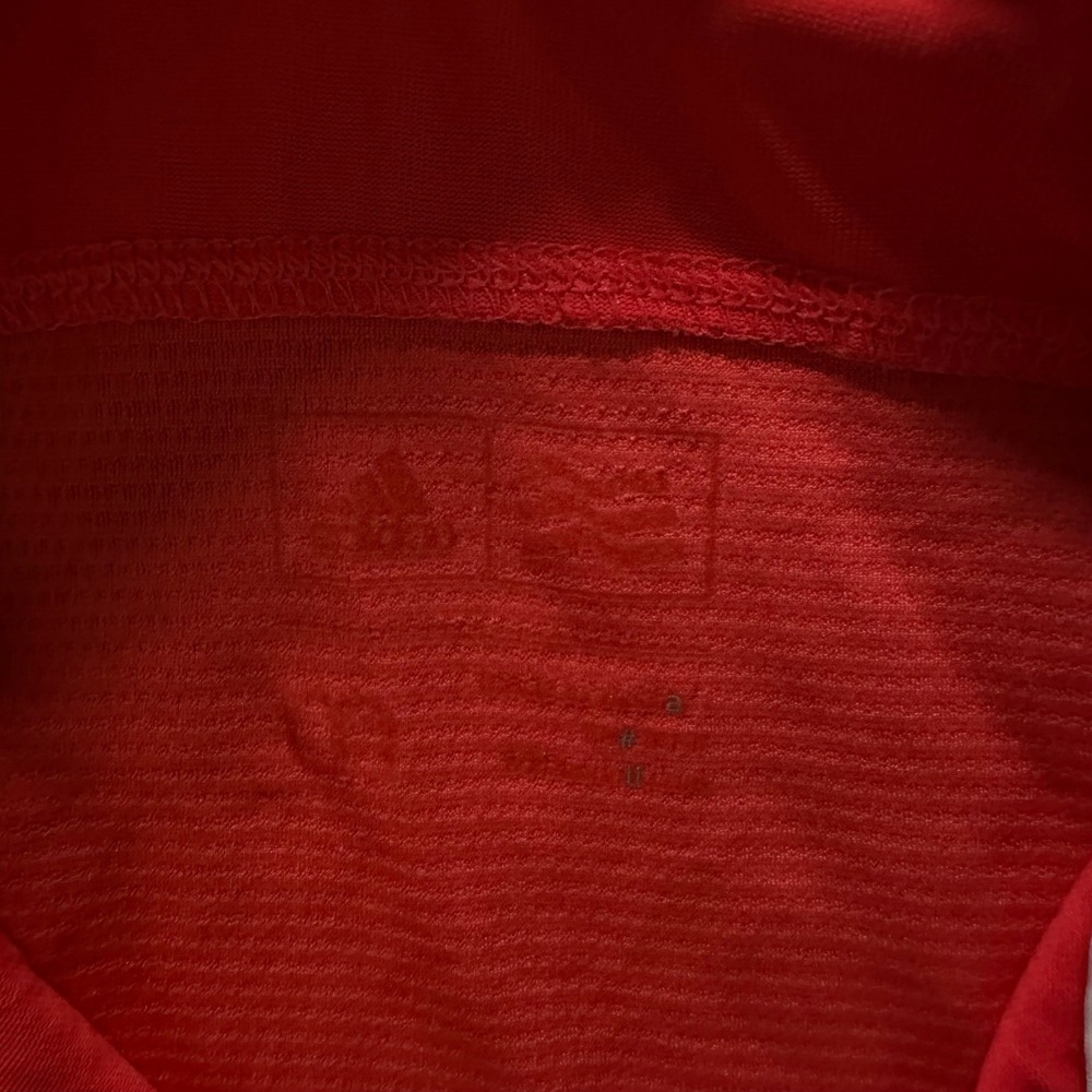 Adidas Sleeveless Polo Womens Size M Orange Mesh Athletic Golf Tennis Shirt - Picture 4 of 7